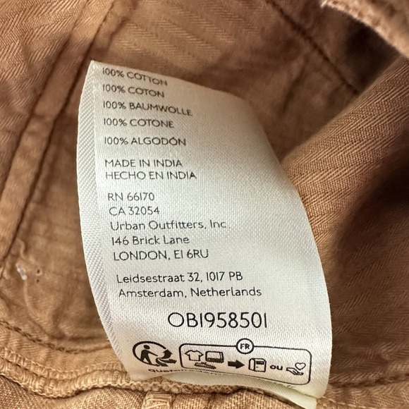 Free People Micro Denim Chino Short‎ Brown Tan Size 4 New 1 Inch Inseam Western - Picture 7 of 7